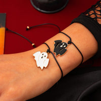 Thumbnail for Halloween Cute Ghost Pendant Wax Cord Bracelet Set