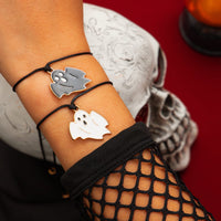 Thumbnail for Halloween Cute Ghost Pendant Wax Cord Bracelet Set