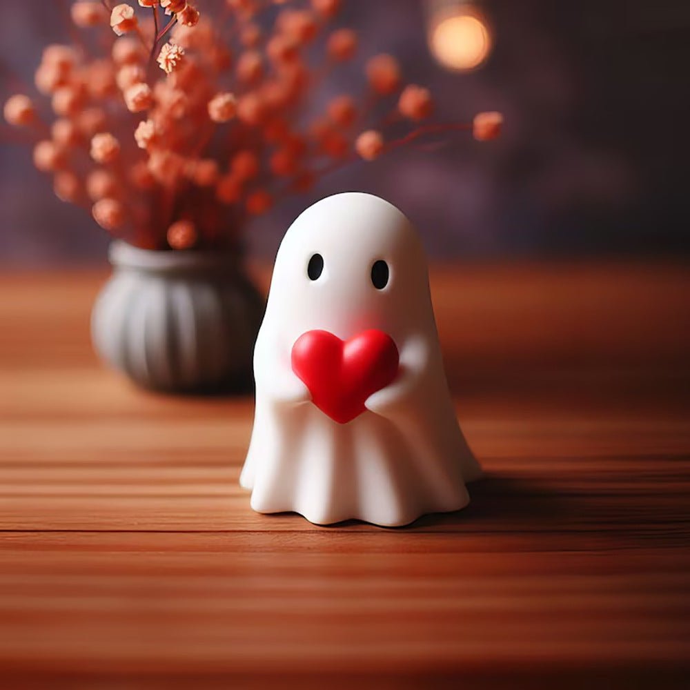 Halloween Cute Middle Finger Ghost Light Up Statue - ArtGalleryZen