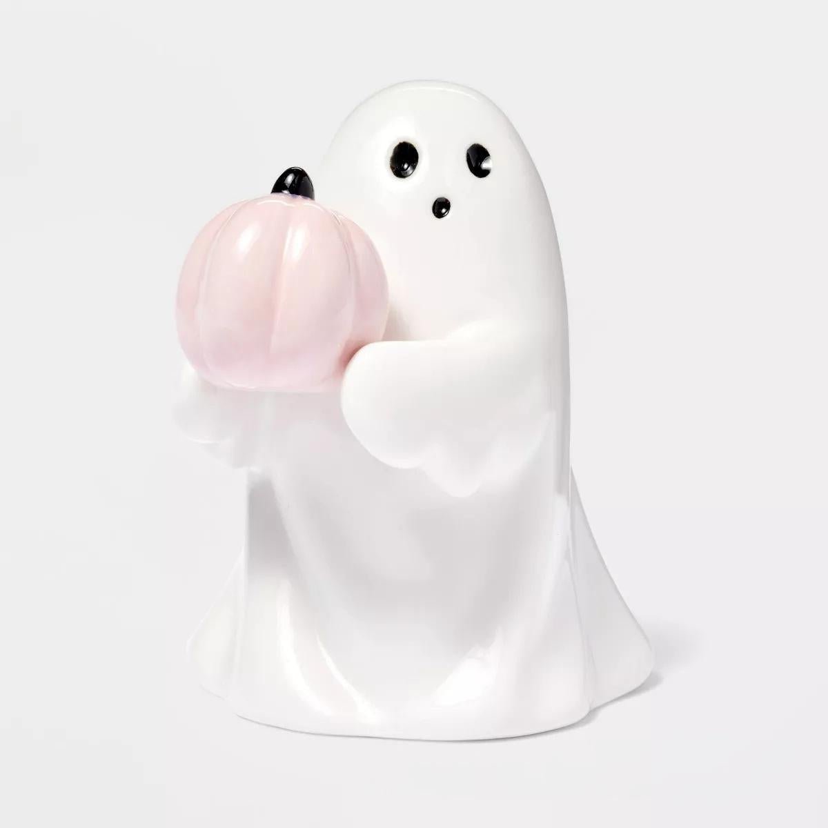Halloween Cute Middle Finger Ghost Light Up Statue - ArtGalleryZen