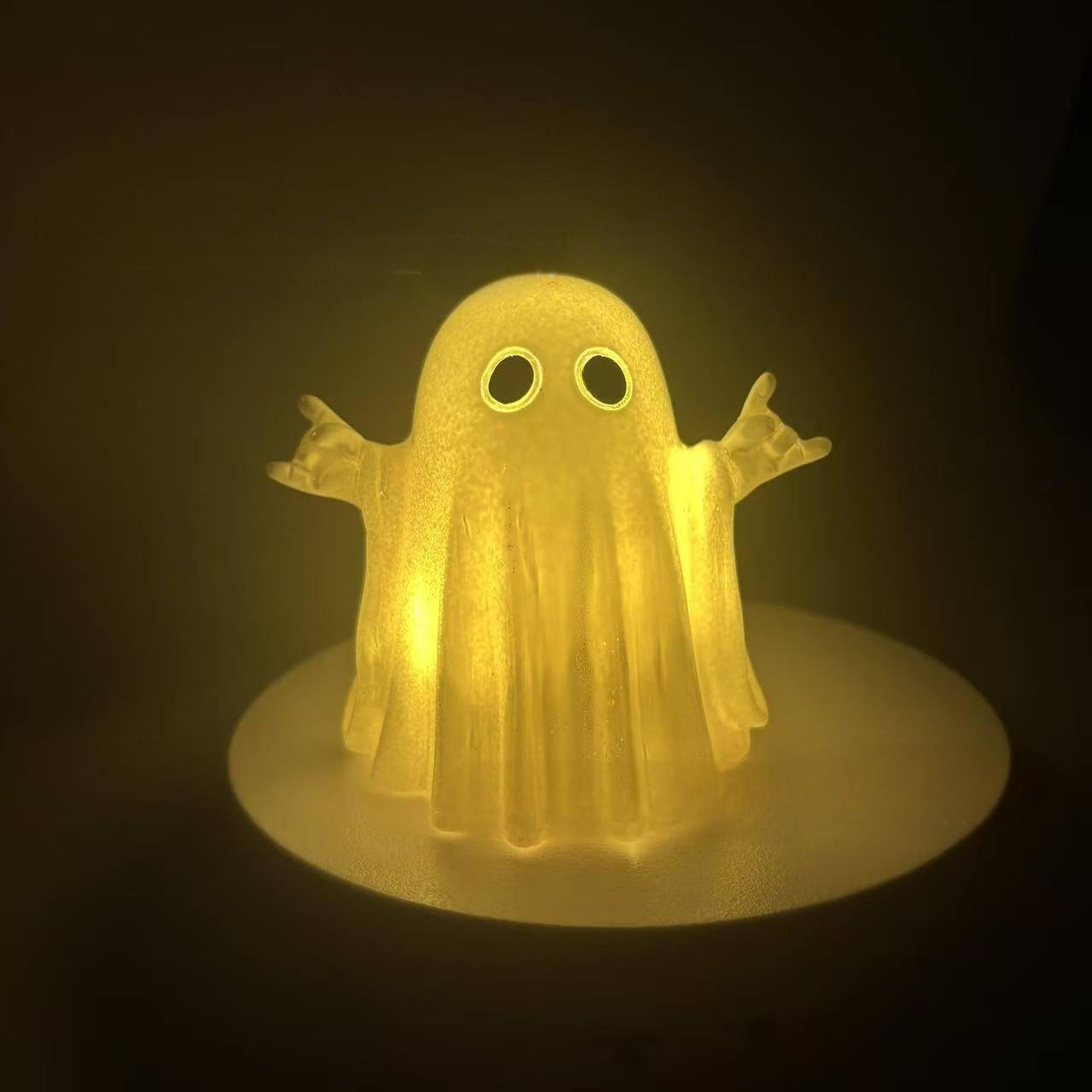 Halloween Cute Middle Finger Ghost Light Up Statue - ArtGalleryZen