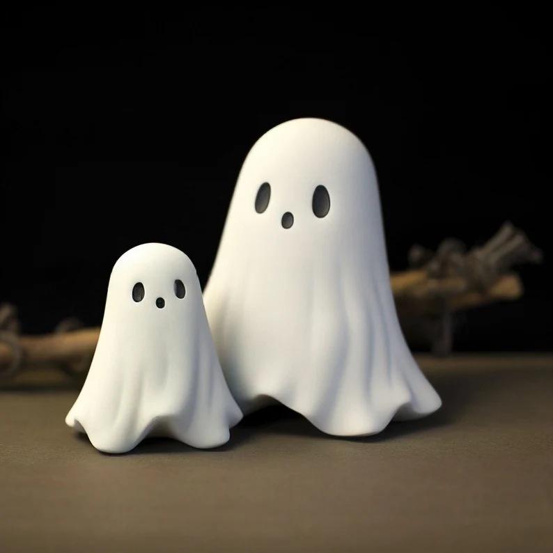 Halloween Cute Middle Finger Ghost Light Up Statue - ArtGalleryZen