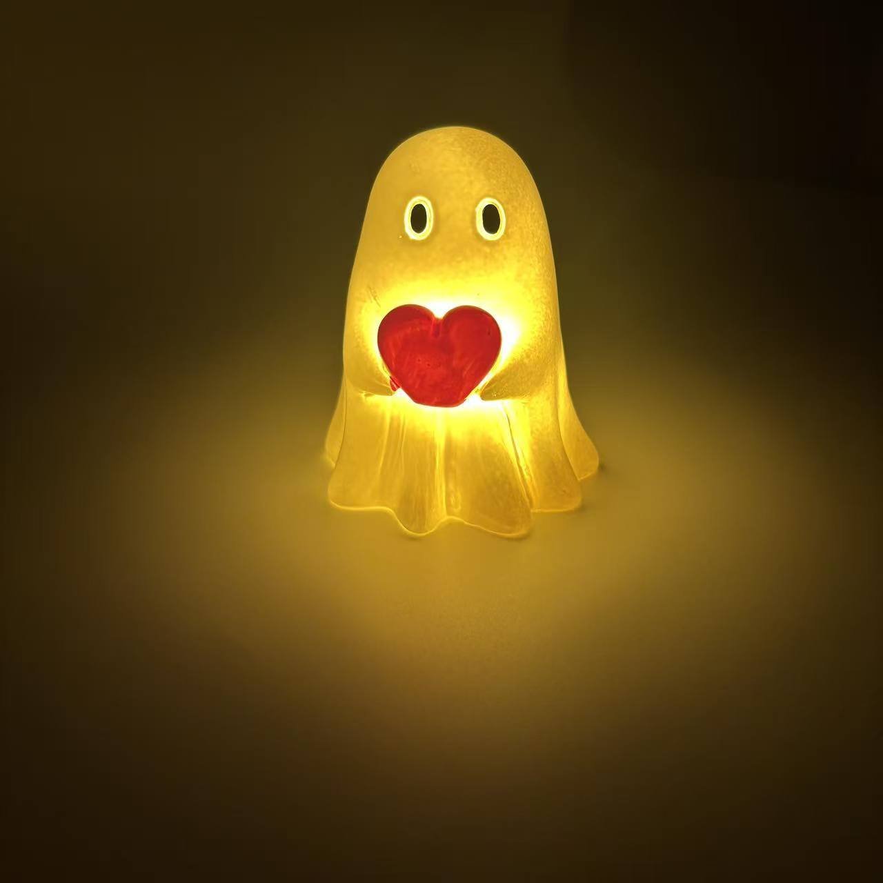 Halloween Cute Middle Finger Ghost Light Up Statue - ArtGalleryZen
