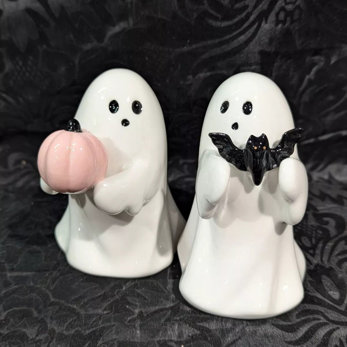 Halloween Cute Middle Finger Ghost Light Up Statue - ArtGalleryZen