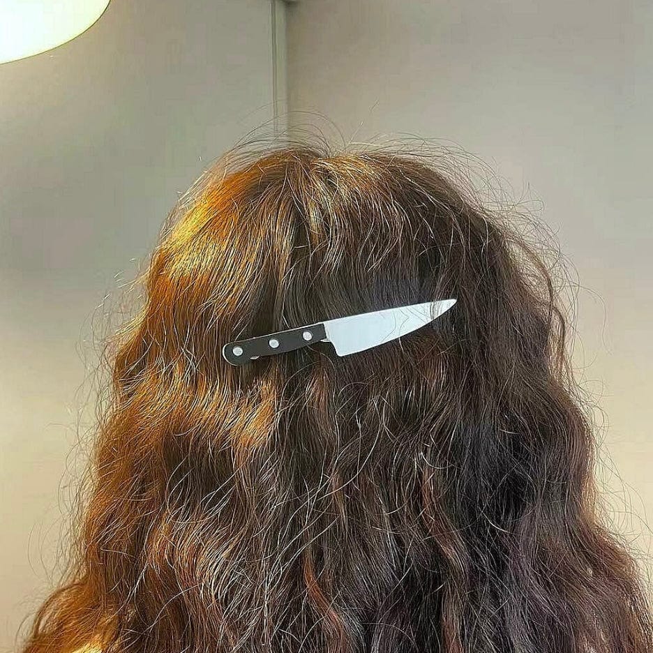 Halloween Funny Knife Shape Hair Clip - ArtGalleryZen