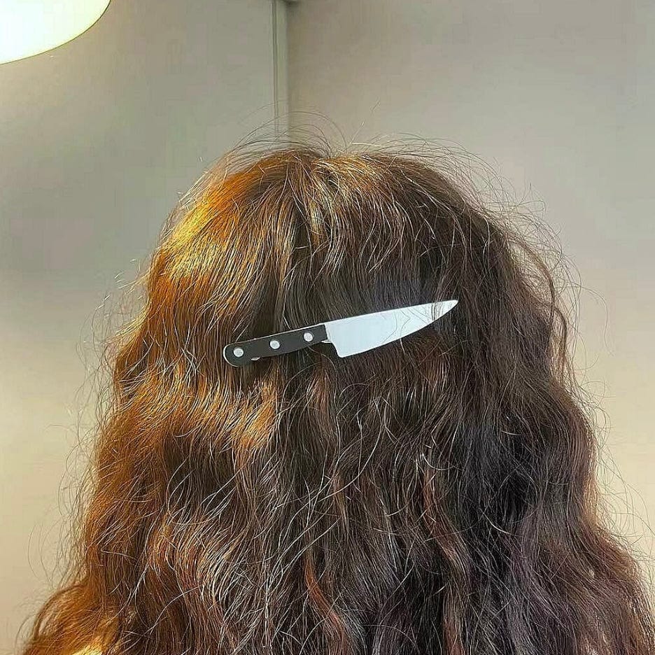 Halloween Funny Knife Shape Hair Clip