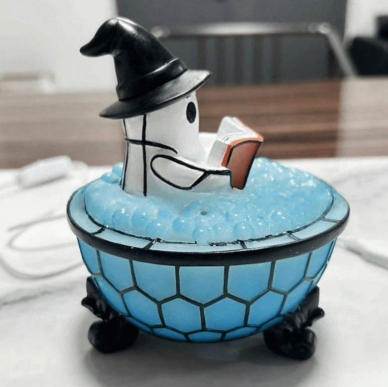 Halloween Ghost Bubble Bath Tiffany Lamp Night Light - ArtGalleryZen