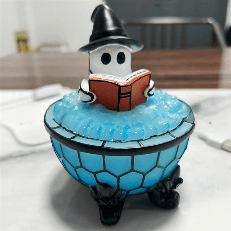 Halloween Ghost Bubble Bath Tiffany Lamp Night Light - ArtGalleryZen