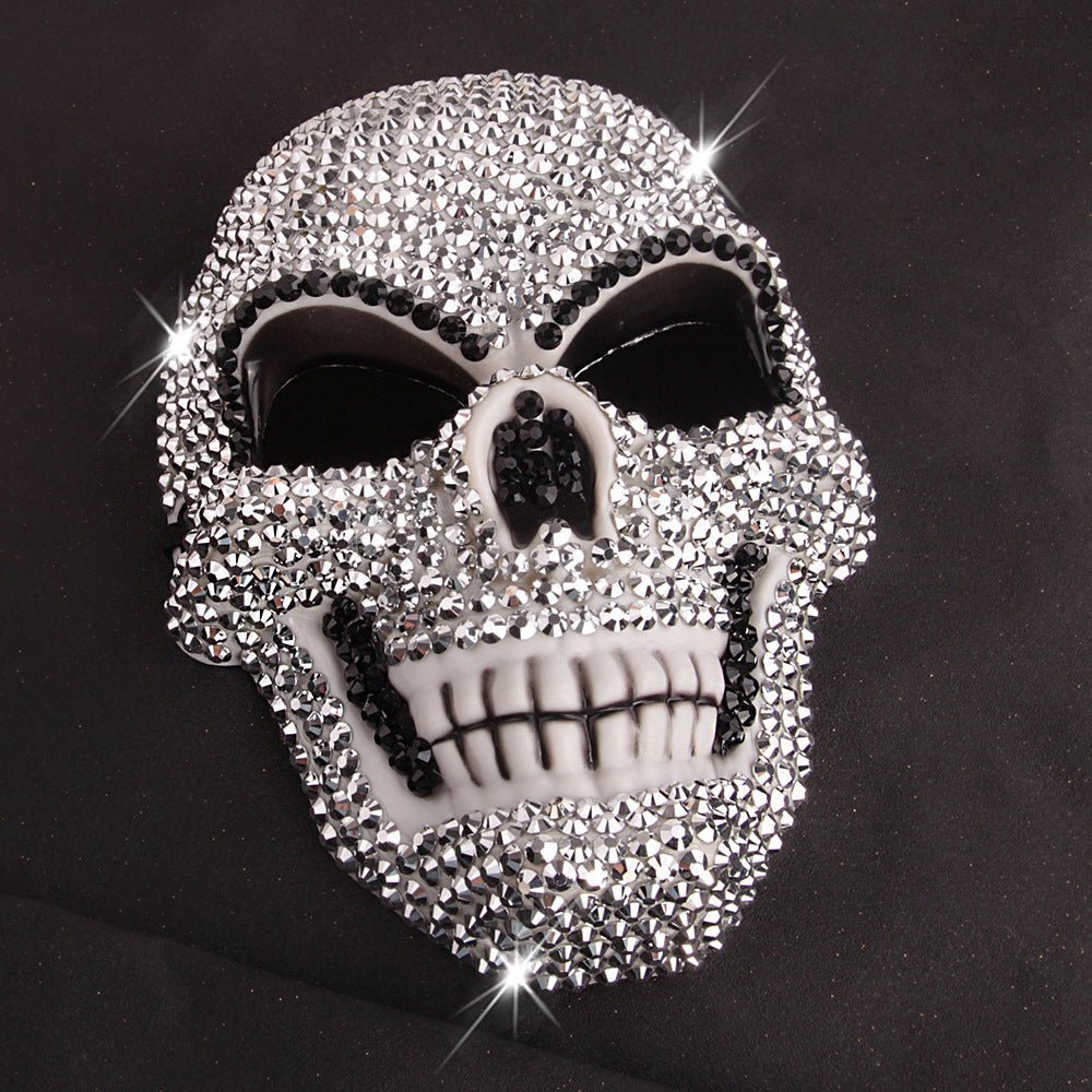 Halloween Glitter Rhinestone Skull Mask - ArtGalleryZen