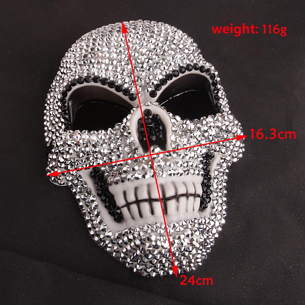 Halloween Glitter Rhinestone Skull Mask - ArtGalleryZen