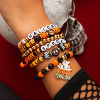 Thumbnail for Halloween Layered Pumpkin Ghost Spider Man Charm Strench Bracelet Set