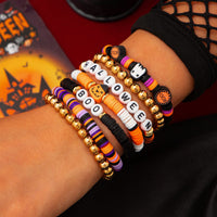 Thumbnail for Halloween Layered Pumpkin Ghost Spider Man Charm Strench Bracelet Set