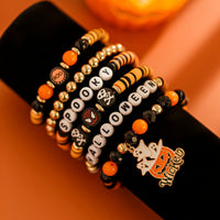 Thumbnail for Halloween Layered Pumpkin Ghost Spider Man Charm Strench Bracelet Set