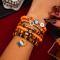 Thumbnail for Halloween Theme 6Pcs Pumpkin Vampire Ghost Charm Beaded Stretch Bracelet Set - ArtGalleryZen
