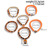 Thumbnail for Halloween Theme 6Pcs Pumpkin Vampire Ghost Charm Beaded Stretch Bracelet Set - ArtGalleryZen
