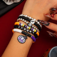 Thumbnail for Halloween Theme 6Pcs Pumpkin Vampire Ghost Charm Beaded Stretch Bracelet Set