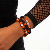 Thumbnail for Halloween Theme Ghost Letter Charm Crystal Beaded Bracelet Set - ArtGalleryZen