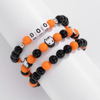 Thumbnail for Halloween Theme Ghost Letter Charm Crystal Beaded Bracelet Set