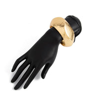 Thumbnail for Hammered Gold Silver Plated Irregular Wide Cuff Bangle Bracelet - ArtGalleryZen