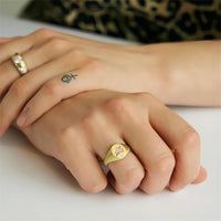 Thumbnail for Hand Painted 24K Gold Filled Stainless Steel Arrow Heart Necklace Ring Set - ArtGalleryZen