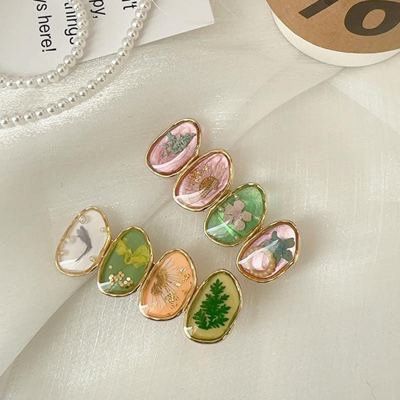 Handmade Baroque Sweet Floral Amber Hair Clip - ArtGalleryZen