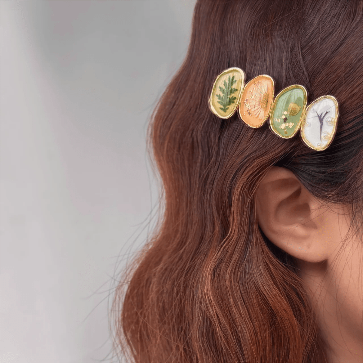 Handmade Baroque Sweet Floral Amber Hair Clip