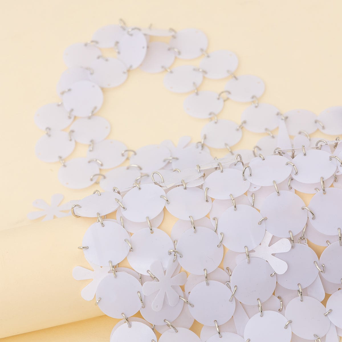 Handmade Black White Sequins Tassel Patchwork Nightclub Party Strappy Dress - ArtGalleryZen