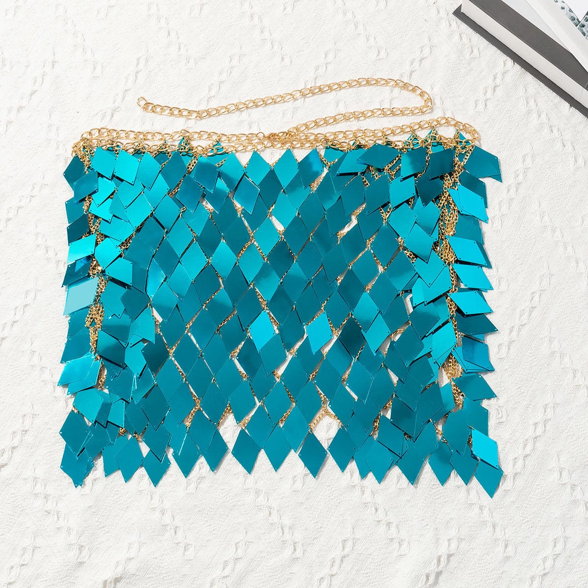 Handmade Colorful Rhombic Sequins Patchwork Strappy Nightclub Party Skirt - ArtGalleryZen