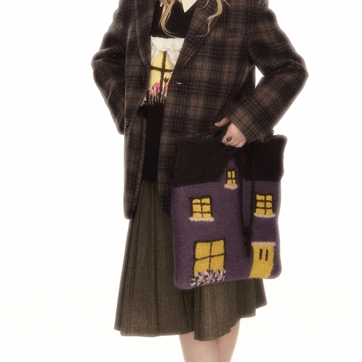 Handmade Cottage Knitted Tote Bag - ArtGalleryZen