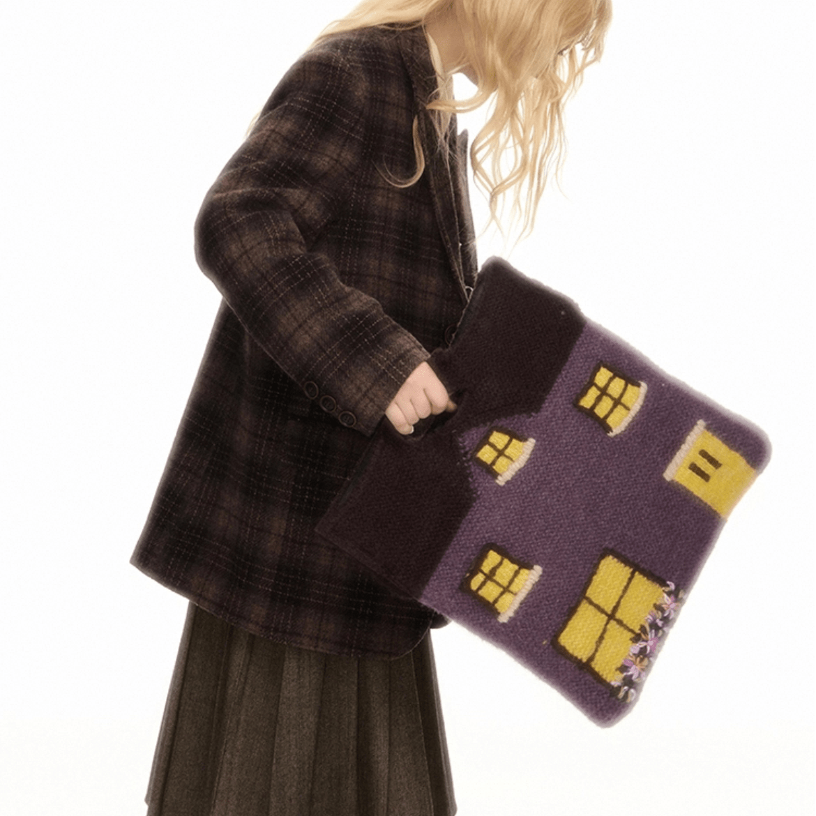 Handmade Cottage Knitted Tote Bag - ArtGalleryZen