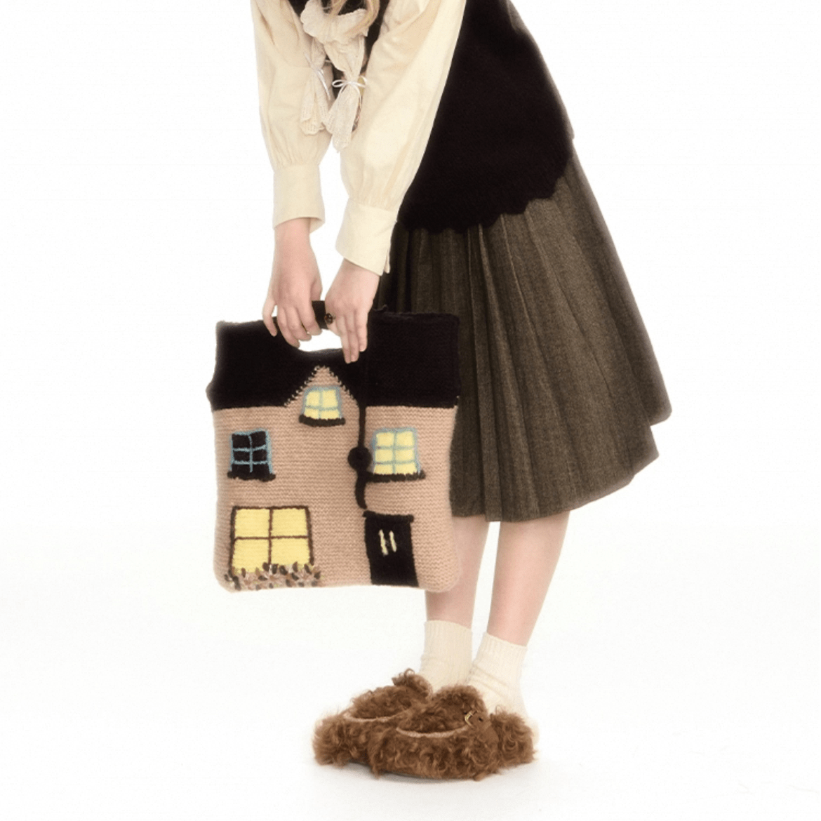 Handmade Cottage Knitted Tote Bag - ArtGalleryZen