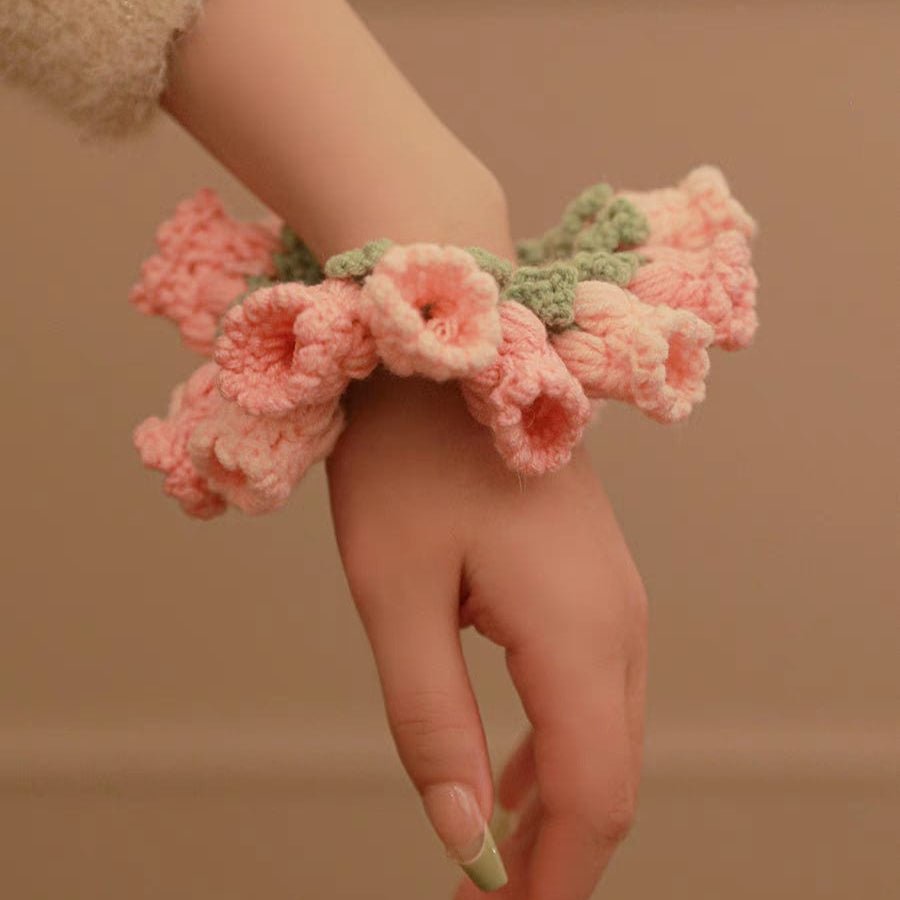 Handmade Crochet Lily Of The Valley Chignon Hair Band - ArtGalleryZen