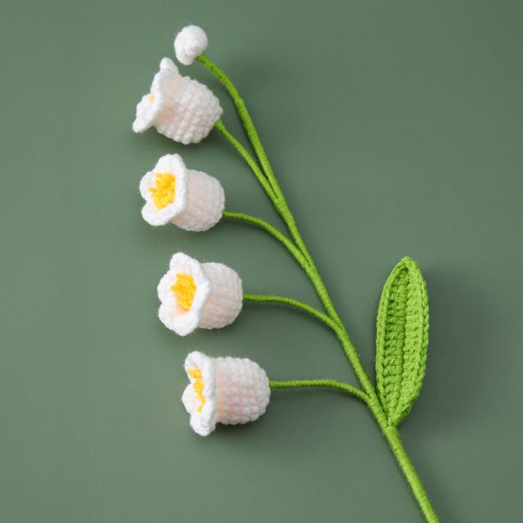 lily of the valley flower crochet pattern White