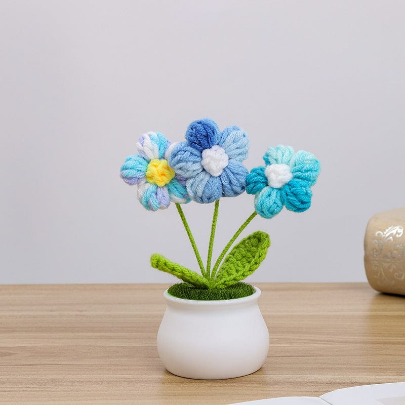 Handmade Crochet Potted Daisy Flower - ArtGalleryZen