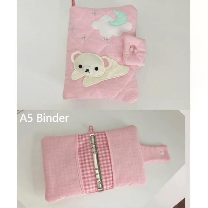 Handmade Cute Korilakkuma A5 A6 Fabric Binder Cover - ArtGalleryZen