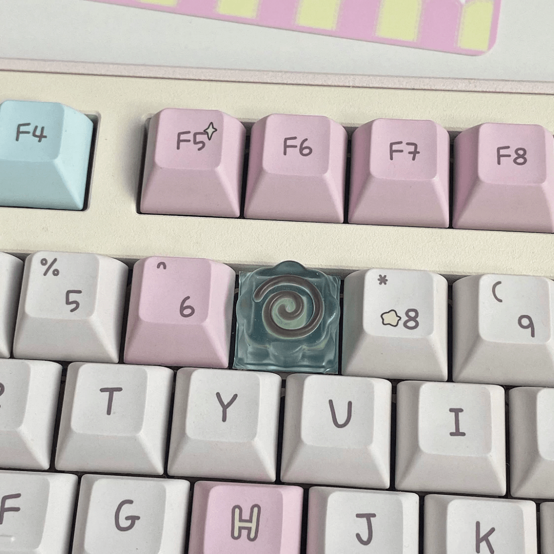 Handmade Cute Narutomaki DIY Keyboard Accessories Resin Keycap - ArtGalleryZen