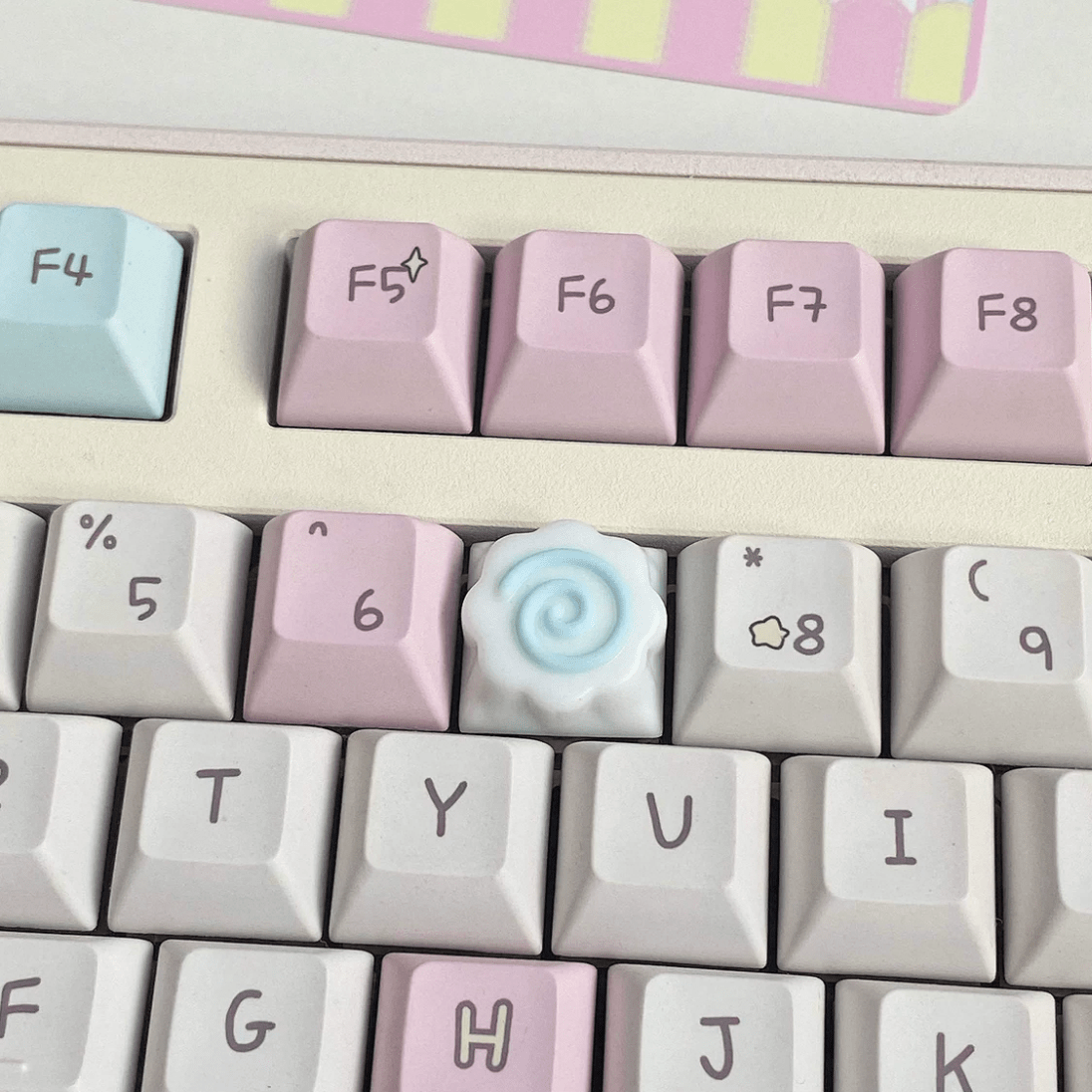 Handmade Cute Narutomaki DIY Keyboard Accessories Resin Keycap - ArtGalleryZen