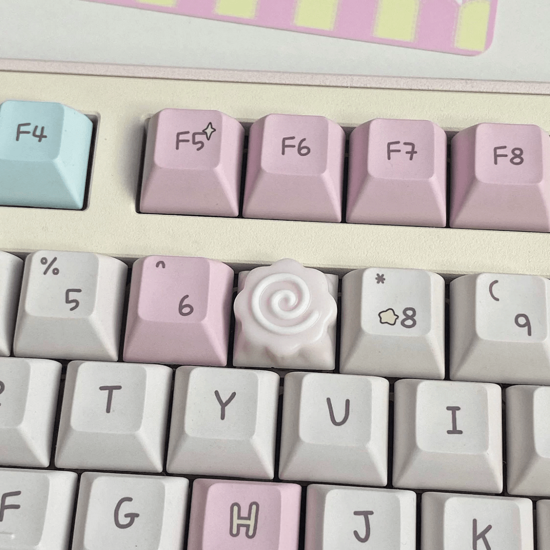 Handmade Cute Narutomaki DIY Keyboard Accessories Resin Keycap - ArtGalleryZen
