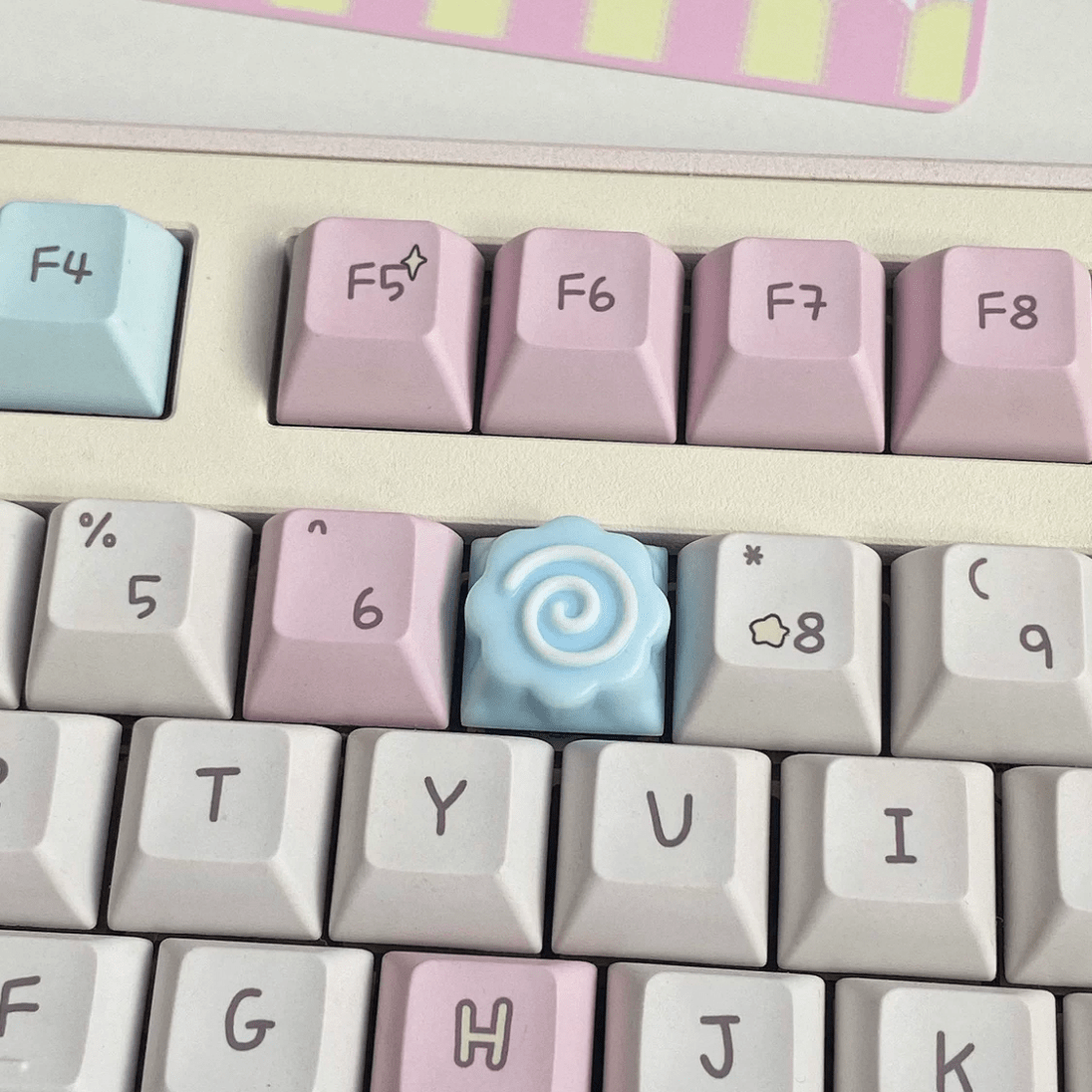 Handmade Cute Narutomaki DIY Keyboard Accessories Resin Keycap - ArtGalleryZen