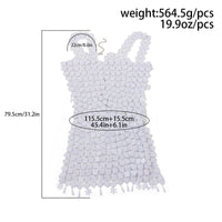 Thumbnail for Handmade Gold Silver Plated Sequins Tassel Patchwork Nightclub Party Strappy Dress - ArtGalleryZen