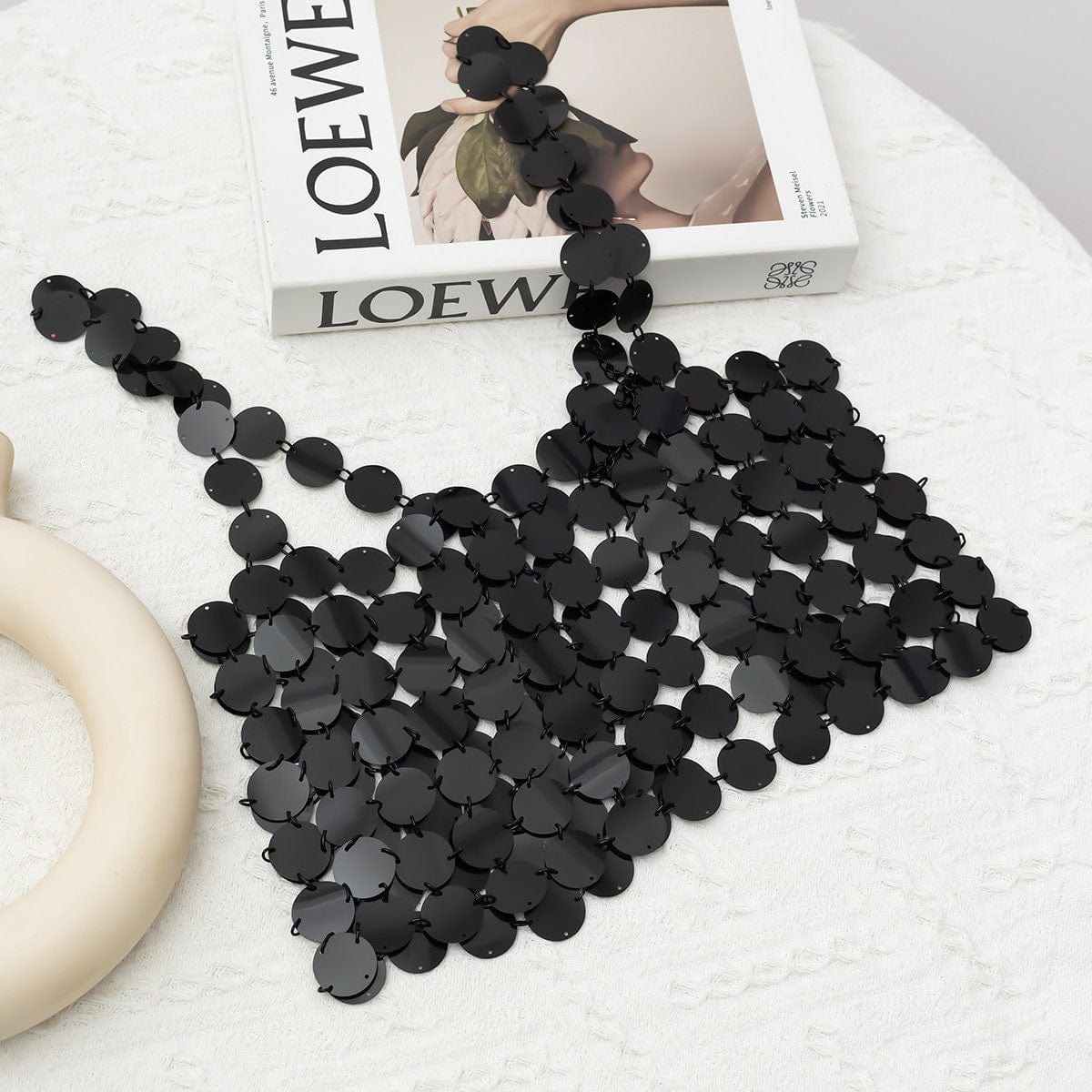 Handmade Gold Silver Tone Mirror Sequins Party Tank Top - ArtGalleryZen