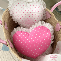 Thumbnail for Handmade Heart Lace Fabric Removable Pillow Coaster - ArtGalleryZen