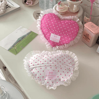Thumbnail for Handmade Heart Lace Fabric Removable Pillow Coaster - ArtGalleryZen