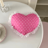 Thumbnail for Handmade Heart Lace Fabric Removable Pillow Coaster - ArtGalleryZen