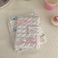Thumbnail for Handmade Heart Satin Bowknot A6 Fabric Book Cover - ArtGalleryZen