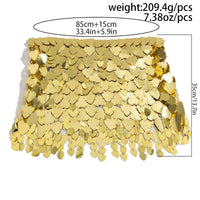 Thumbnail for Handmade Heart Sequins Patchwork Strappy Nightclub Party Mini Skirt