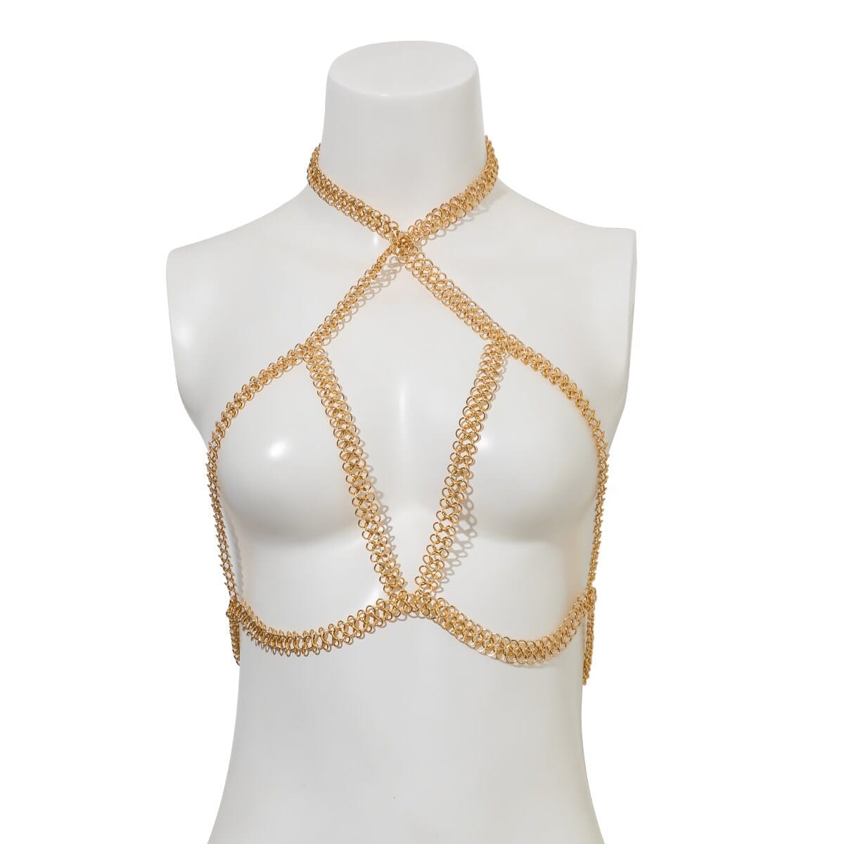 Boho Layered Gold Silver Tone Hollow Body Chain Harness Bralette