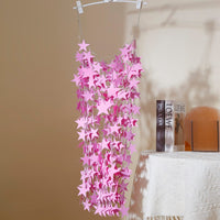 Thumbnail for Handmade Pink Black Star Sequins Patchwork Rave Party Mini Dress - ArtGalleryZen