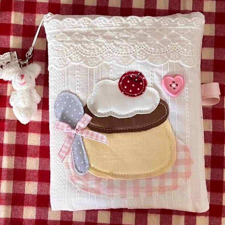 Handmade Pudding Dessert A6 B6 A5 Fabric Book Cover - ArtGalleryZen