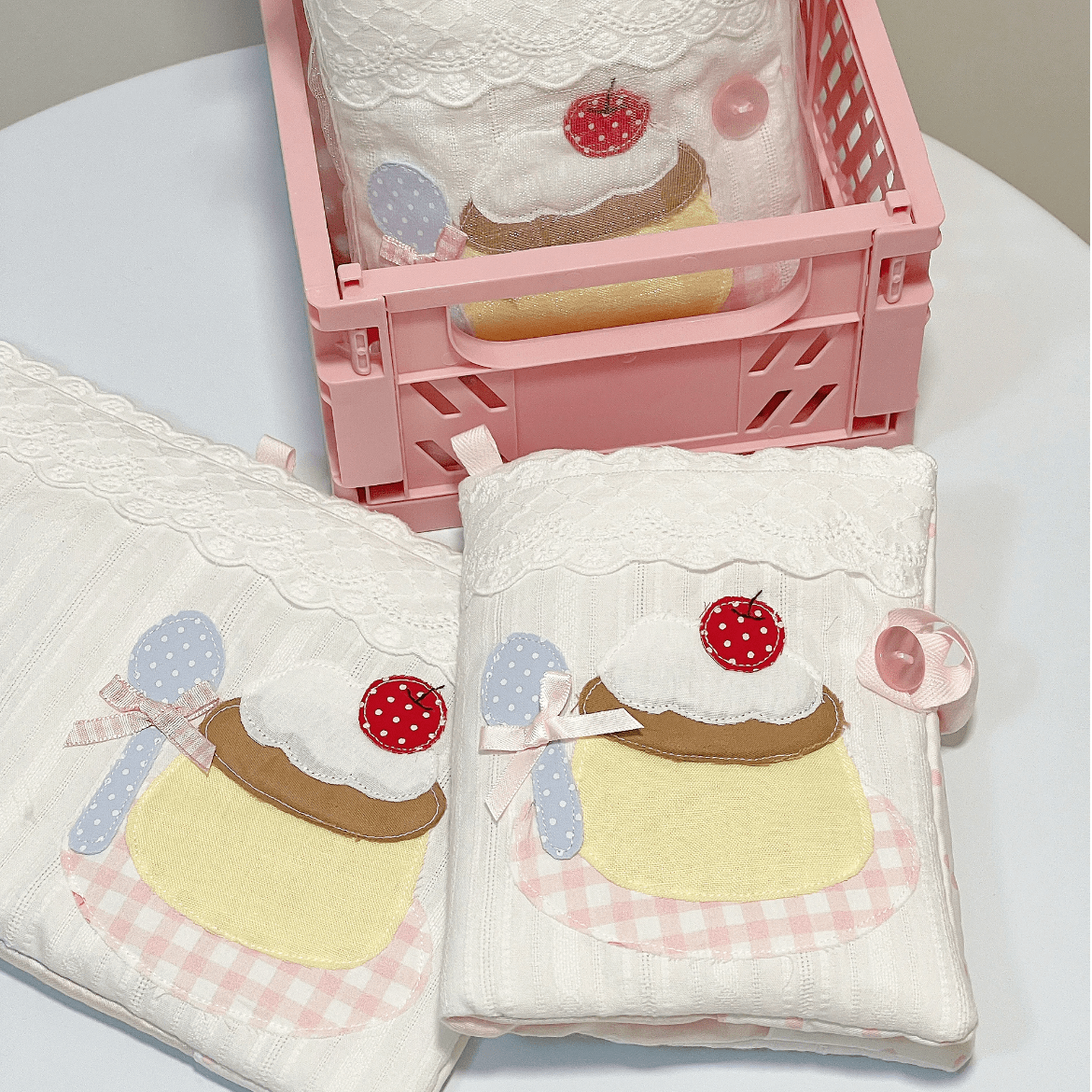 Handmade Pudding Dessert A6 B6 A5 Fabric Book Cover - ArtGalleryZen